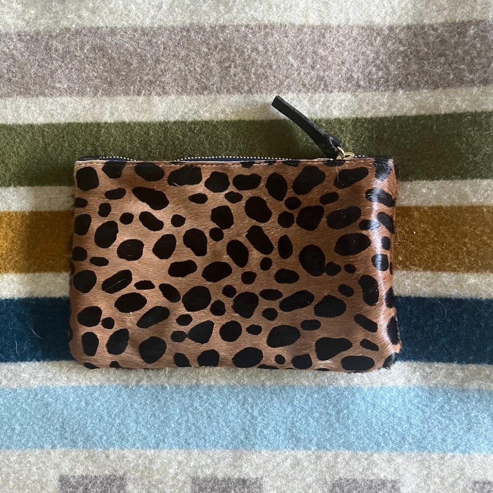 Clare V Margot Wallet Clutch in Tan Leopard
